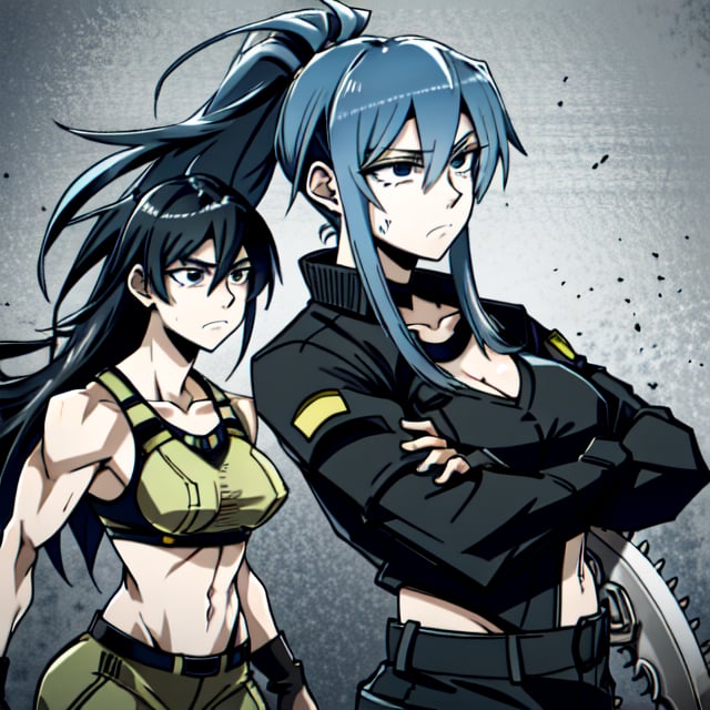 makima \(chainsaw man\), muscular_female, solo, buff_woman, biceps, at_the_gym, behind_the_jail_bars, very long ponytail hair, black hair, shiny hair, emotionless eyes, thick linked eyelashes, black eyes, shaped clothes, black pantalon, sad expressions, sobbing, closed_mouth ,Defaults17Style,ESDEATH,spider suit