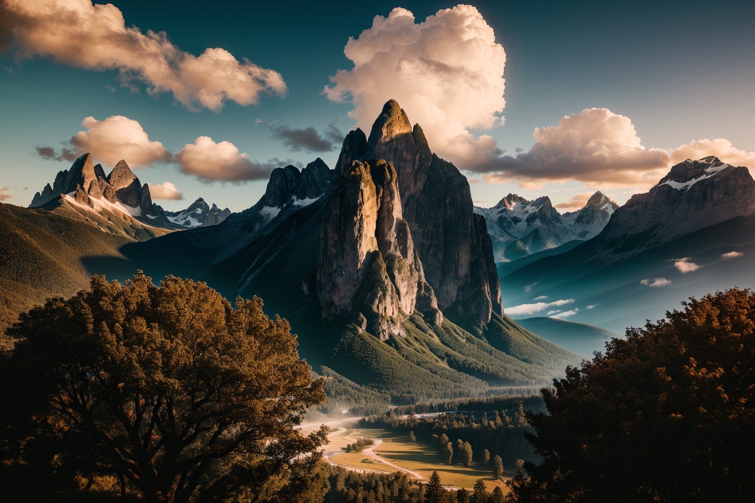 Nature:1.3, vista, (mountains:1.3), clouds, detailed landscape, (realistic:1.2), (photorealistic:1.2), professional photo, (masterpiece), intricate details, best quality, volumetric lighting, 8k, dramatic lighting, infinite focus, atmospheric lighting, artstation, high quality, fujifilm