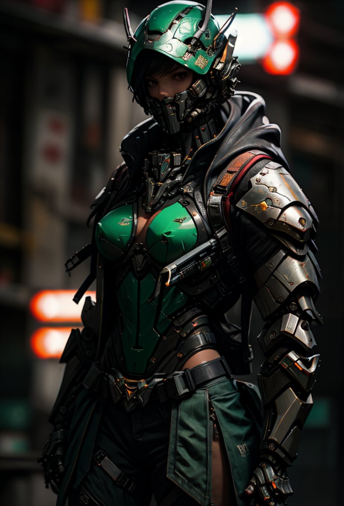 Muscular Female, detailed background, ruins in background, 8k, best quality, ultra quality, leather vest, ((masterpiece, best quality, highres:1.2)), looking at the camera, dual tone light source, detailed face, detailed eyes, dinamic pose, action pose, ((mechanized arms)), neon lighting, many flasks with green glowing liquid,perfect detail, perfect feet, sexy legs, open legs, medium breast, nice boobs, lots of exposed skin, full body, cleavage cutout, torn clothing, torn armor, ripped armor, damaged armor, dirty armor, wounded face, dirty face,
mecha,cyborg style,kitana,3DMM,edgGaruda_hoodie,sivir,perfecteyes,miami darryl,urban techwear