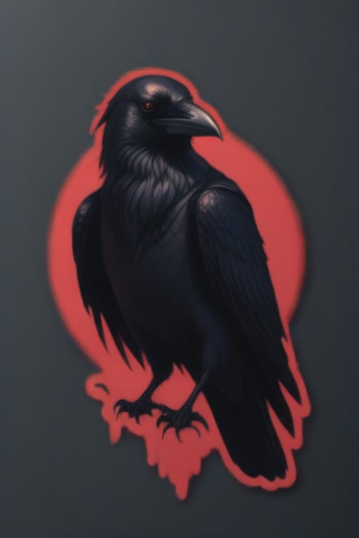 a sticker, raven black,vector illustration,oni style