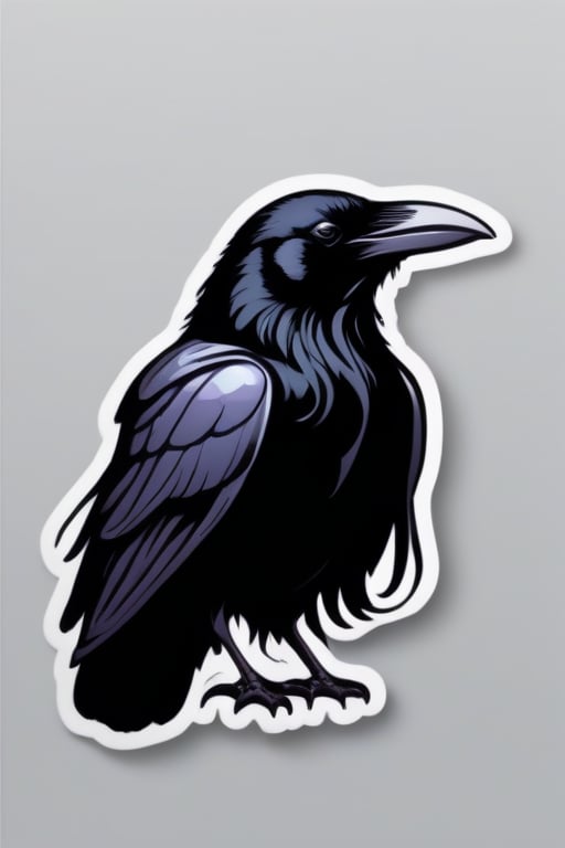 a sticker, raven black,vector illustration