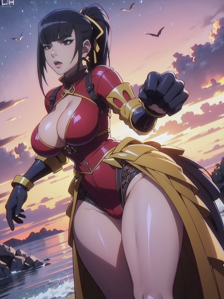 narberal gamma,beach background,ink,Ultra-detail,(highres:1.1),best quality,(masterpiece:1.3),cinematic lighting, sexy breasts, 3DMM, big breasts, full lenth body, sexy pussy, long legs, black hair, long_ponytail, black eyes,
realistic, (masterpiece - 1.2),very sexy face and also a sexy  figure  pornstar  with big natural boobs and curvy ass ,8k,highly detailed,ultrarealistic,hyperrealistic,high quality render,high quality,highly detailed background,frilled dress, long skirt, 1 girl,solo, realhands