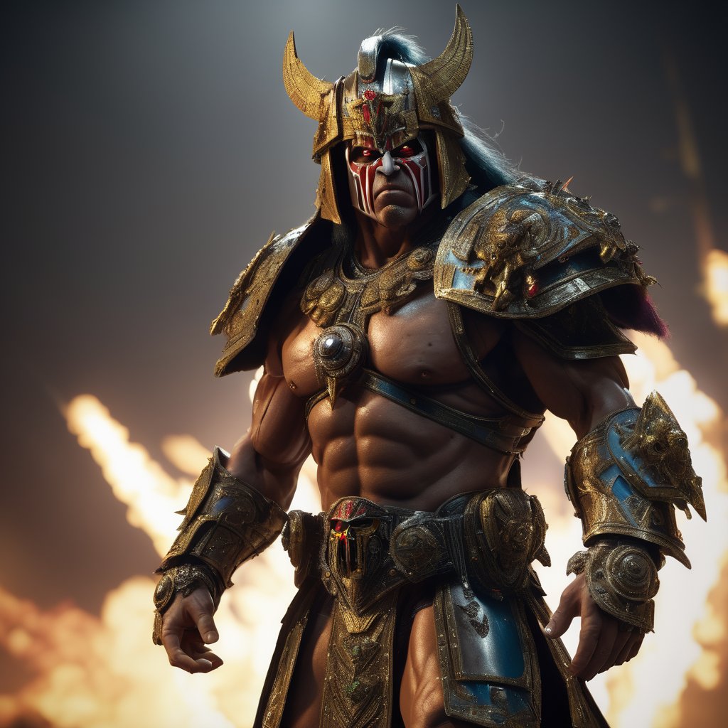 The Ultimate Warrior, high definition render, finely detailed armor, warhammer 40k, dark tones, cinematic lighting, 4k, masterpiece, hyper realistic --q 2