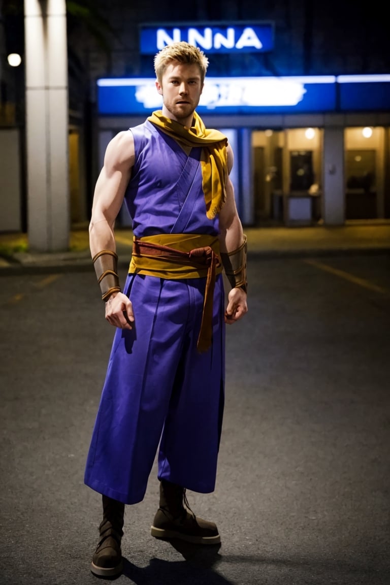 Rick cosnett as TatsurouAkiyama, ninja, scarf,