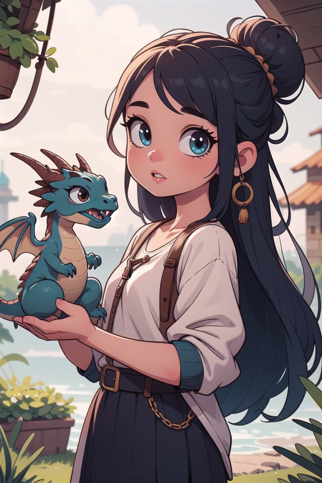 1girl,looking at viewer,dragon,LttDrg