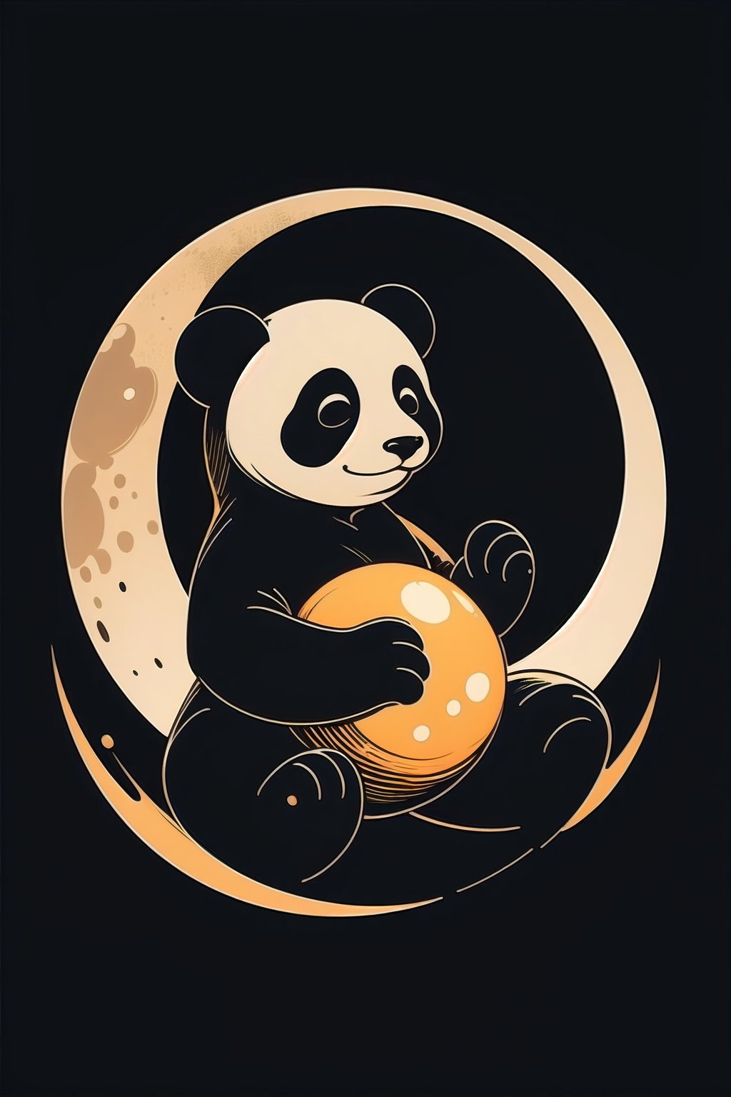 panda, moon, neon, abstract, surreal elements, frame, black background
,SmpSk,Slhtte,NeonST2