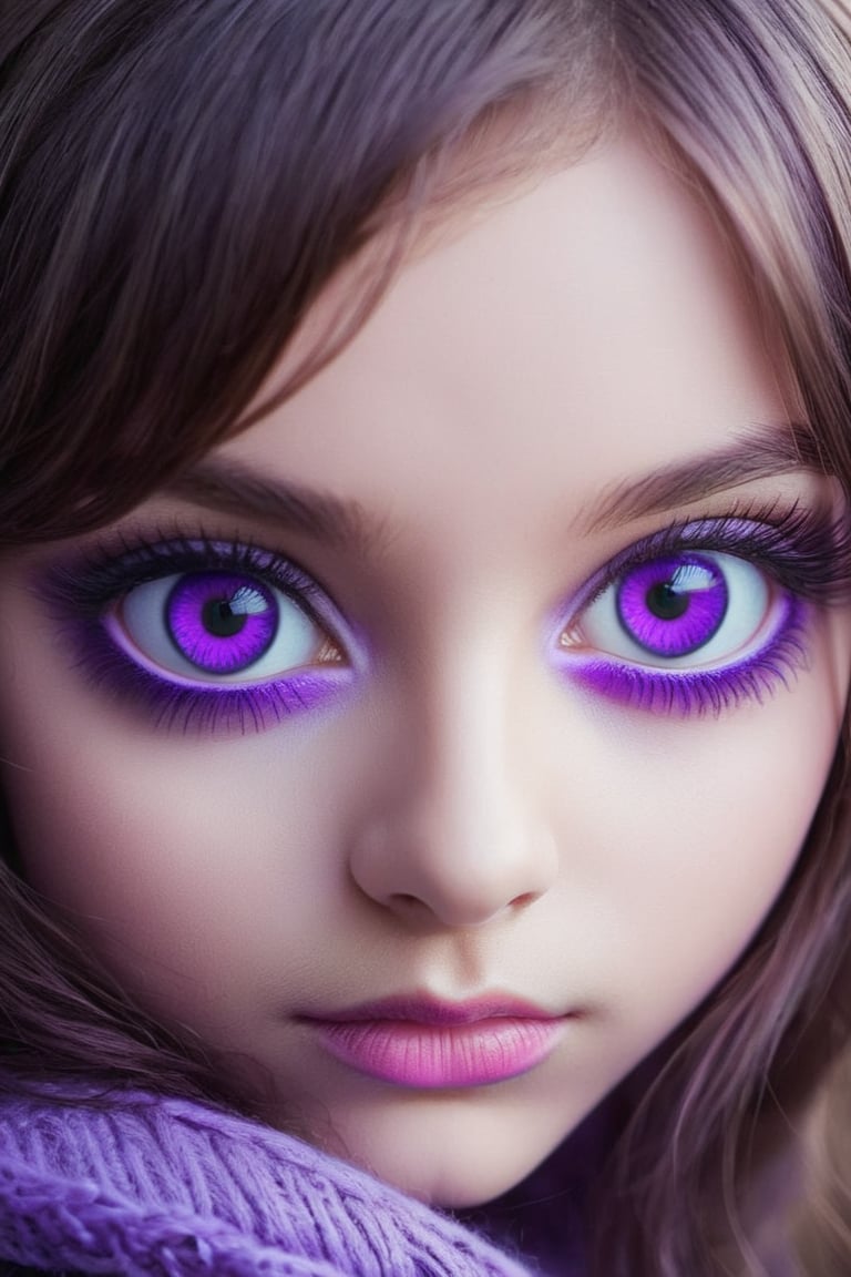 girl,purple eyes,