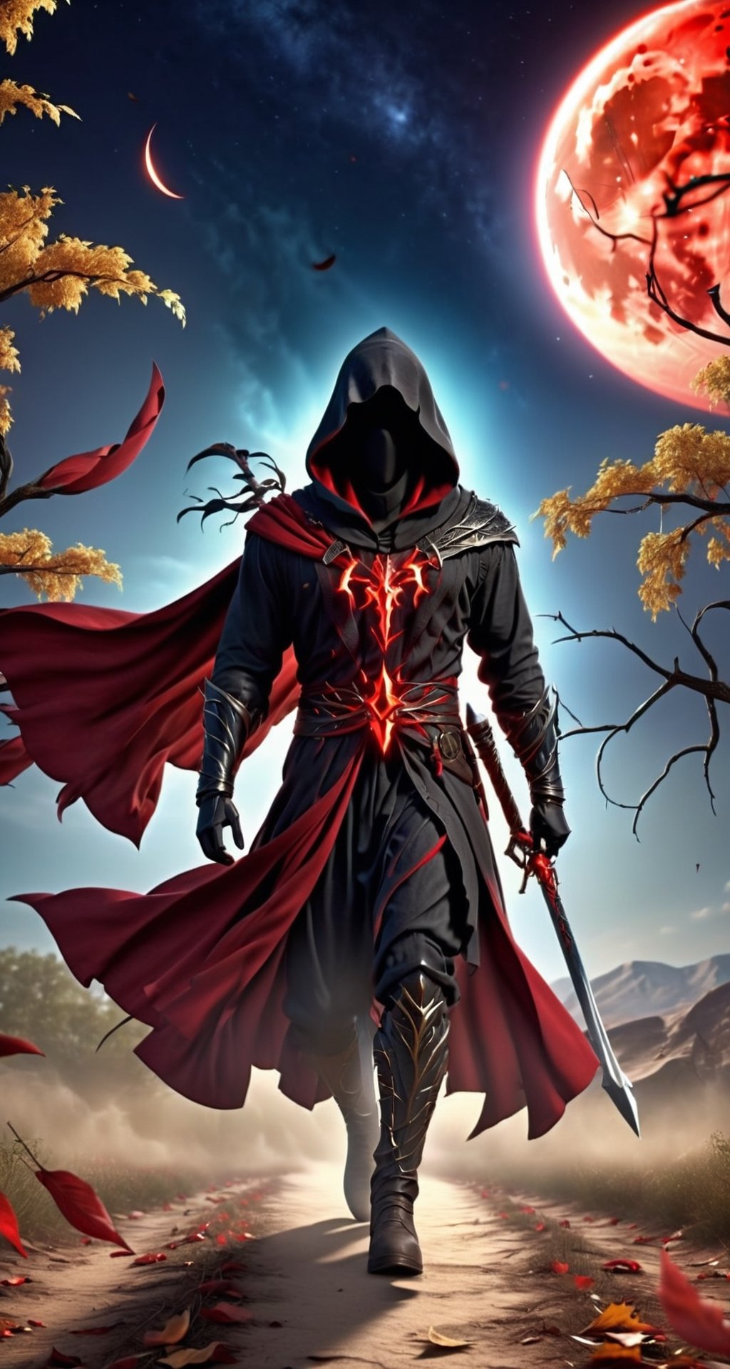 (grim reaper: 1.5), (full body), (black clothes: 1.5), (dark path: 1.3), (sickle: 1.4), (night sky: 1.2), (trees dry: 1.5), (dry leaves:1.4), (bright red moon:1.3), (falling leaves:1.5), (spectrum:1.5)
BREAK
(Realistic, Photorealistic: 1.5), (Masterpiece, Best Quality: 1.4), (Ultra High Resolution: 1.5), (RAW Photo: 1.2), (Face Focus: 1.2), (Ultra Detailed CG Unified 8k Wallpaper: 1.5), (Hyper Sharp Focus: 1.5), (Ultra Sharp Focus: 1.5), (Beautiful pretty face: 1.5), (professional photo lighting:1.3), , (super detailed background, detail background: 1.5), (elegant:1.3), (kinematic:1.4),realhands,YAMATO,more detail XL,3d style,DonMn1ghtm4reXL