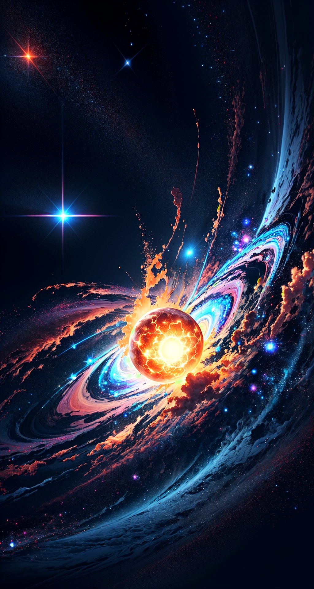 exploding neutron star,
BREAK
(Realistic, Photorealistic: 1.5), (Masterpiece, Best Quality: 1.4), (Ultra High Resolution: 1.5), (RAW Photo: 1.2), (Ultra Detailed CG Unified 8k Wallpaper: 1.5), (Hyper Sharp Focus: 1.5), (Ultra Sharp Focus: 1.5), (professional photo lighting:1.3), , (super detailed background, detail background: 1.5), (elegant:1.3), (kinematic:1.4)