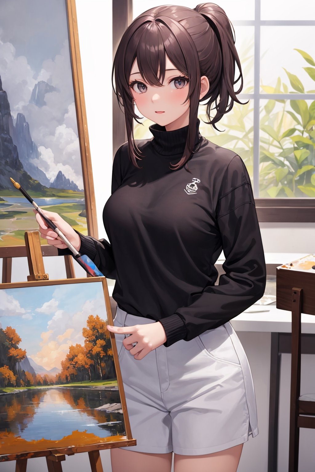 1girl, painter artist, fullcolor,