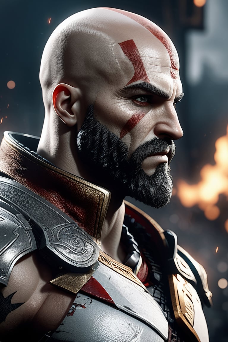 Kratos from God of War (2018) as a cyborg :: Cyberpunk Adam Smasher, volumetric fog, perfect composition, insanely detailed, 4k, HDR