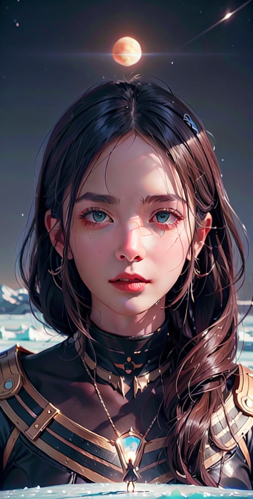 close-up,, zoom in to giantess, full body, beautiful face, close-up, full body, beautiful face, beautiful eyes, beautiful body, Gigantic giantess Beautiful goddess sitting on the surface of titan moon,  planet saturn covers the sky in the background, large view, colony, methane lakes, ice, landscape, dawn, dramatic lights, trending on artstation, sharp focus, studio photo, intricate details, highly detailed, by greg rutkowski, GTSPlanet, GTSSpace, Rampage, 