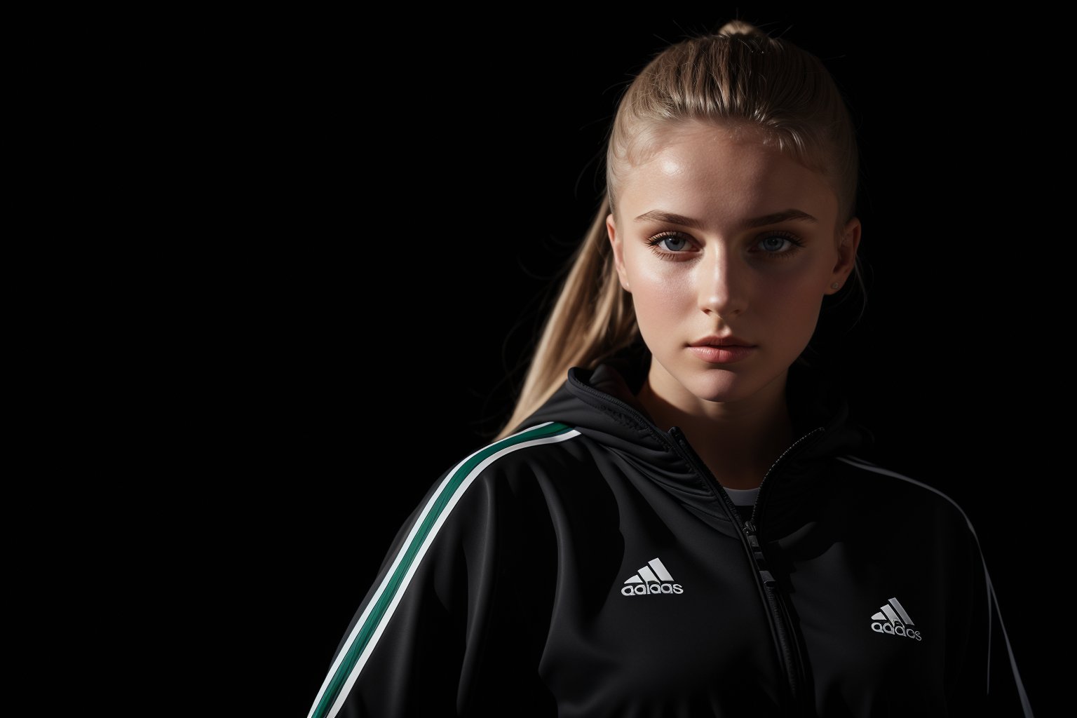 russian girl in sportswear , back lighting, bakcwards