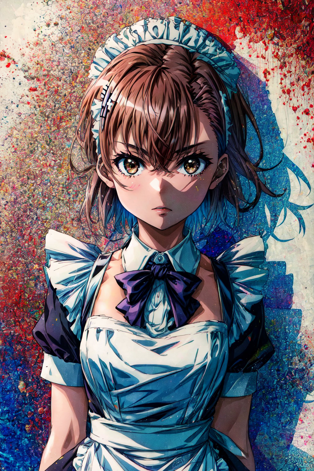 best quality, masterpiece, highres, solo, (misaka_mikoto_bluearchive:1.10), (maid:1.40), (long maid dress:1.15), 29 