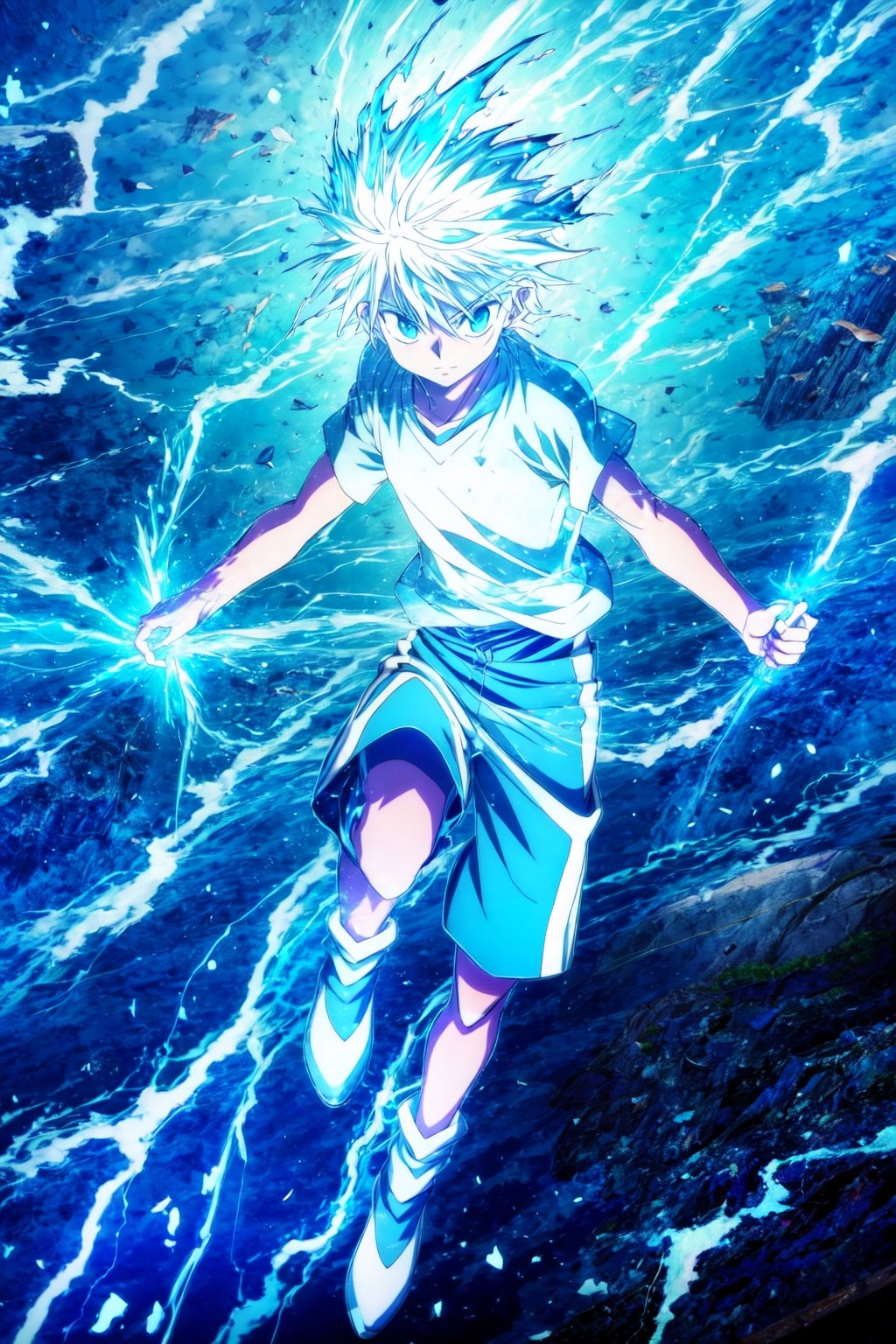 God_speed,1boy,
full body,
electrokinesis,glowing,