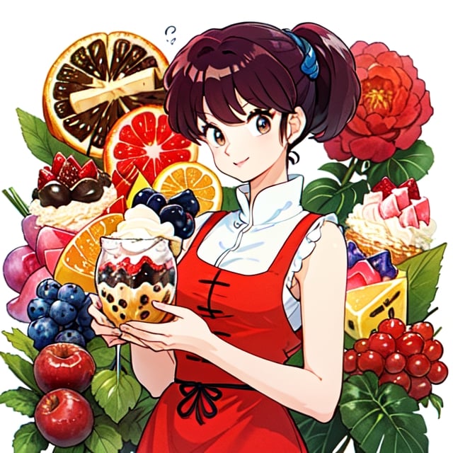  fruits sundae, sundae, parfait, Ranma