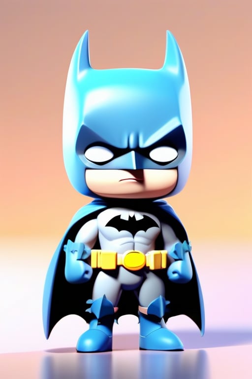 tiny cute batman toy, standing character, soft smooth lighting, soft pastel colors, skottie young, 3d blender render, polycount, modular constructivism, pop surrealism, physically based rendering, square image, 