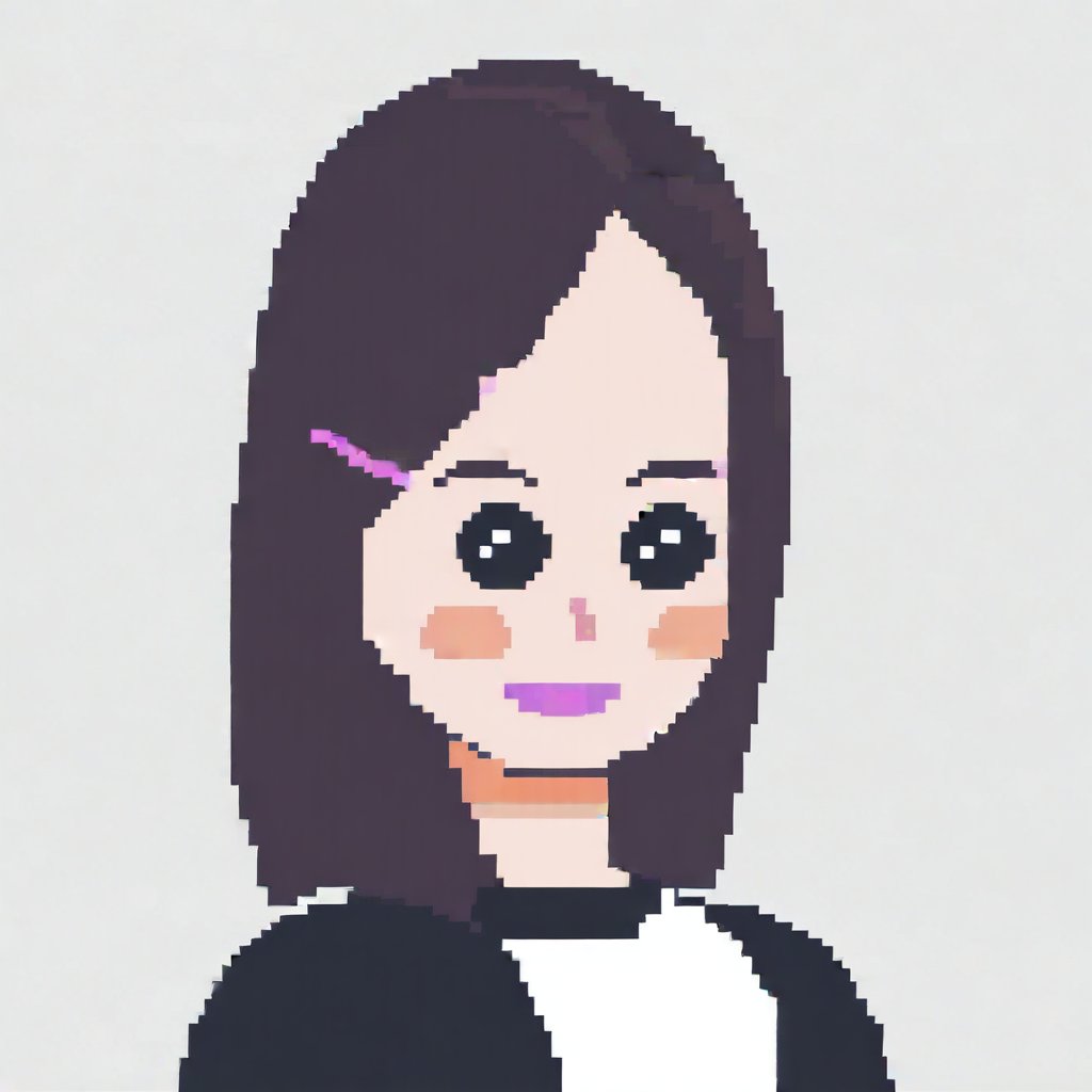 1 girl, portrait, white background, pixel representation art work, pixel style, look at viewer