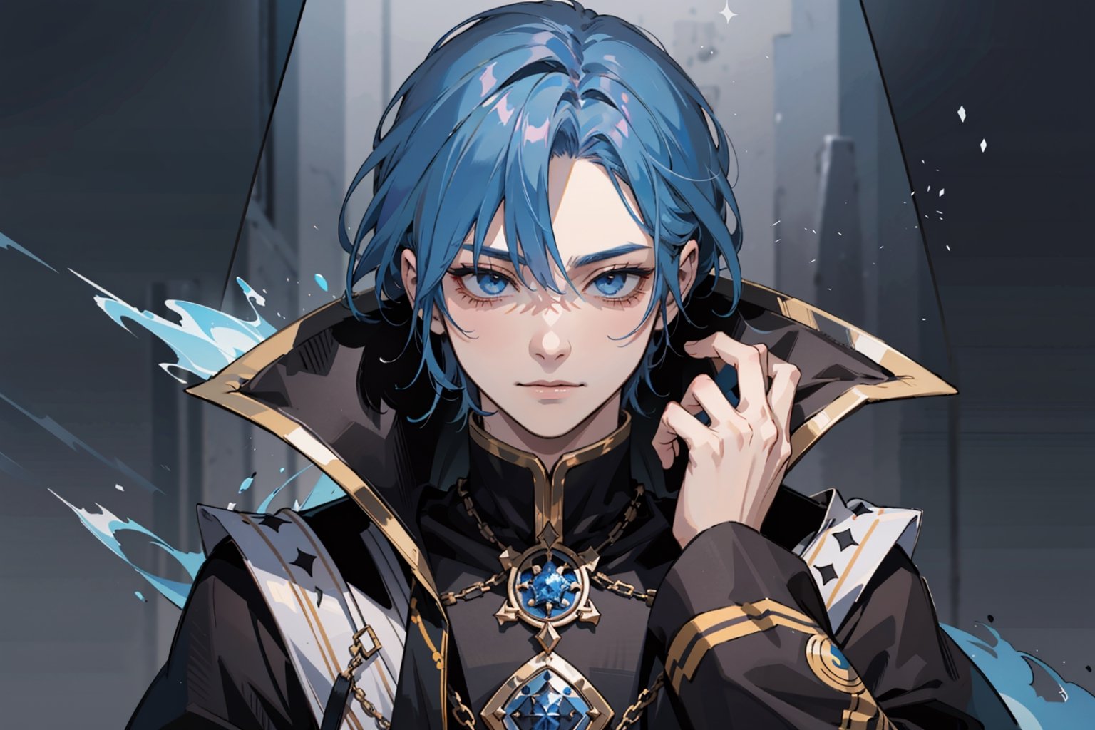 In a distant kingdom, there lived an evil prince with striking blue hair, a stark contrast to his dark intentions. His subjects lived in fear as he imposed harsh rules and heavy taxes upon them. The prince's cruelty knew no bounds, and he reveled in their suffering. Yet, deep within the confines of his cold heart, a glimmer of doubt and remorse lingered, for he knew his actions could never bring him true happiness.