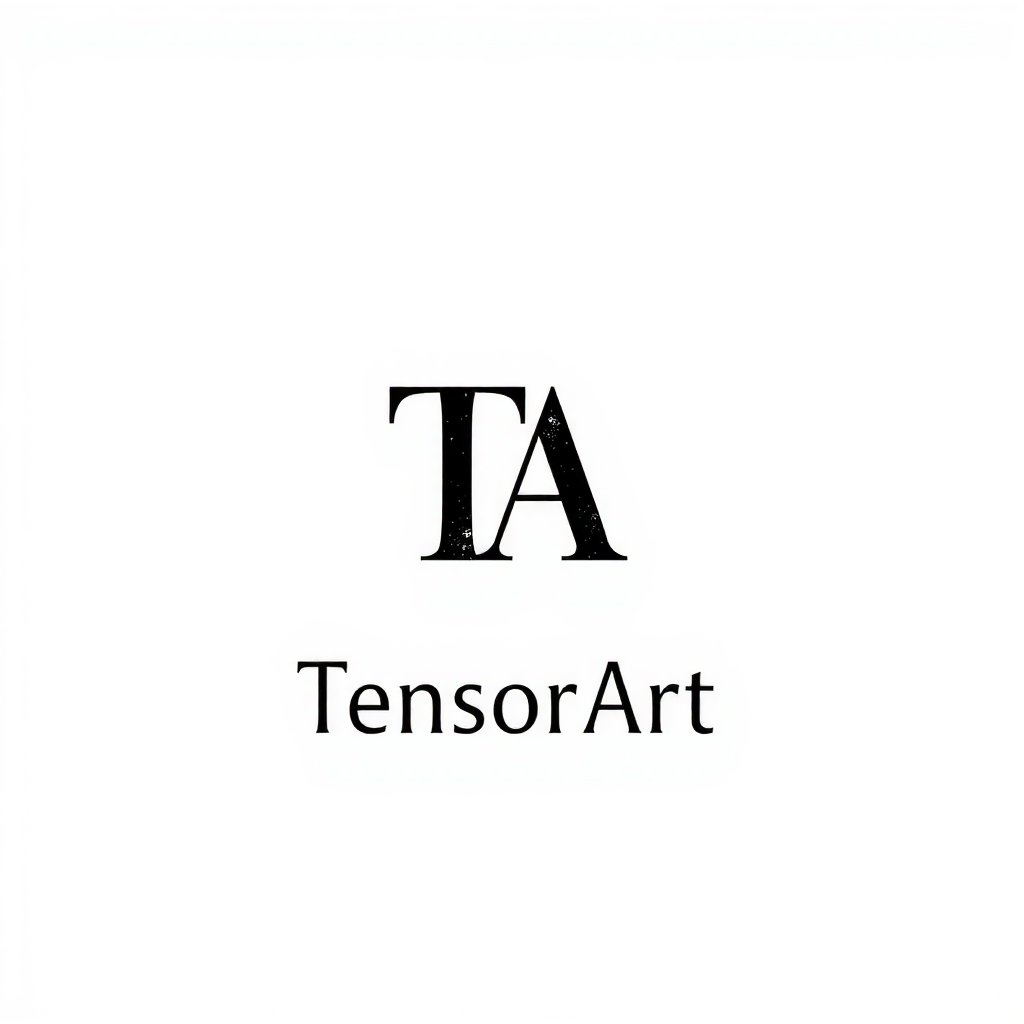 a logo containing a symbol "TA", at the bottom of the picture is the text "TensorArt", with minimalism style with fantastic detail, white background 




