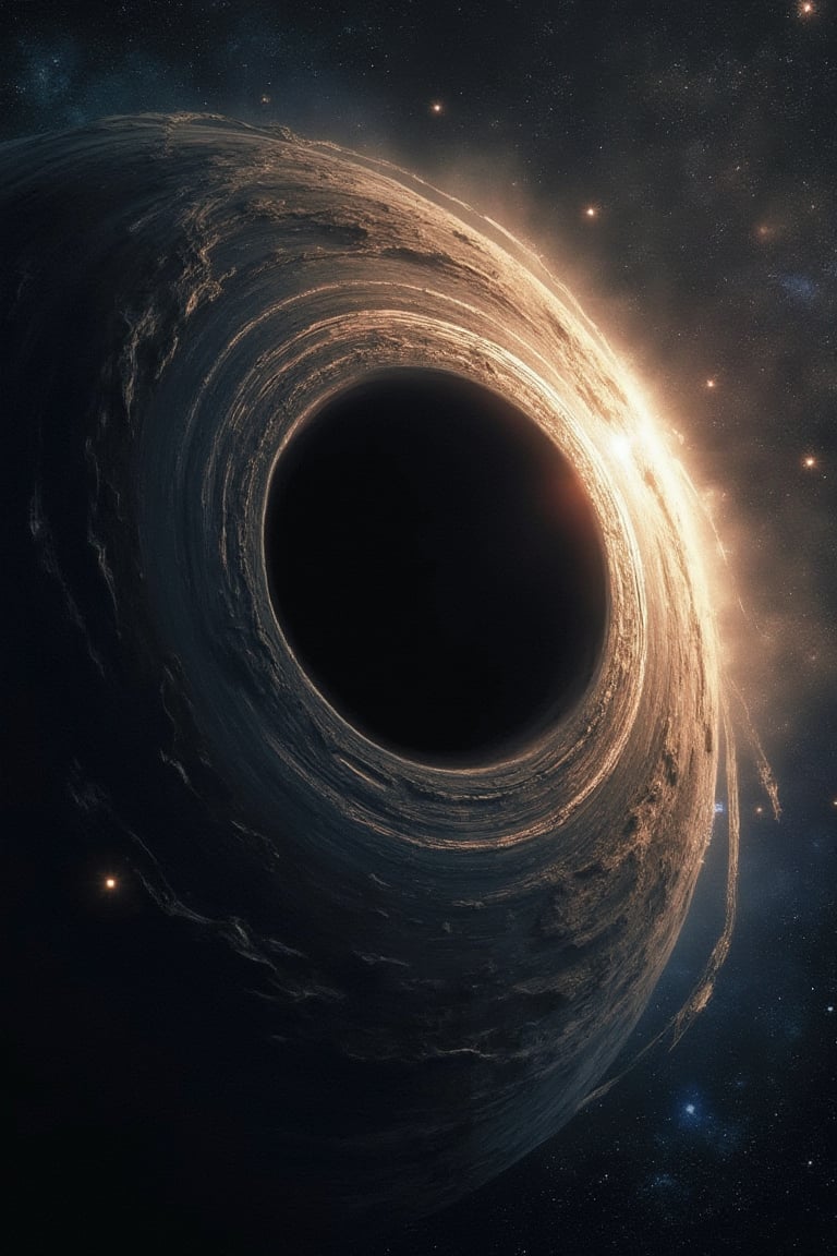 BLACK HOLE in Interstellar film, Endurance spaceship, Gargantua