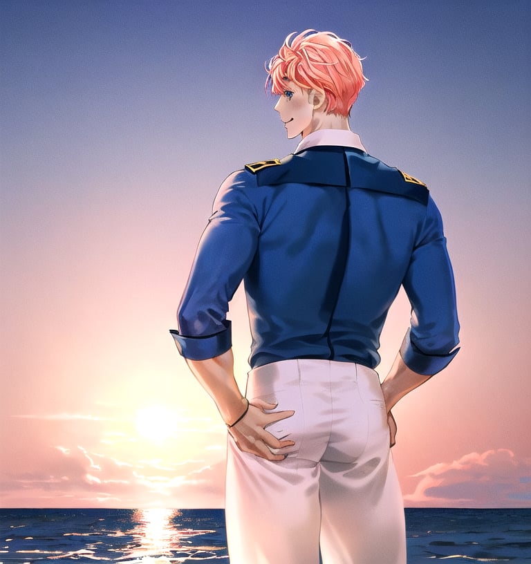 Un jeune homme sexy au bord de la mer sous un coucher de soleil, AOMINE DAIKI ,b3rli