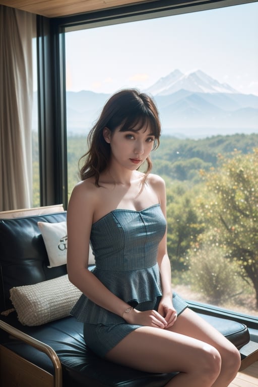 (masterpiece,best quality:1.6), Bare shoulder, summer day, (Deco :1.3), (art by Scholastic Corporation :1.2),(Interior Design:1.1),(lady,Peplum top,🧖‍♀️:1.2), Mountain range,🌸,🌳, cybernetic robot undefined . android, AI, machine, metal, wires, tech, futuristic, highly detailed