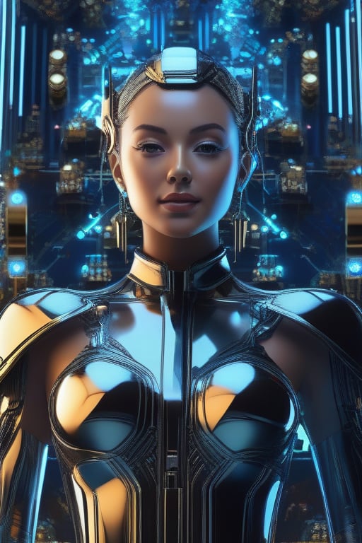 (masterpiece,best quality:1.6), Bare shoulder, summer day, (Deco :1.3), (art by Scholastic Corporation :1.2),(Interior Design:1.1),(lady,Peplum top,🧖‍♀️:1.2), Mountain range,🌸,🌳, cybernetic robot undefined . android, AI, machine, metal, wires, tech, futuristic, highly detailed