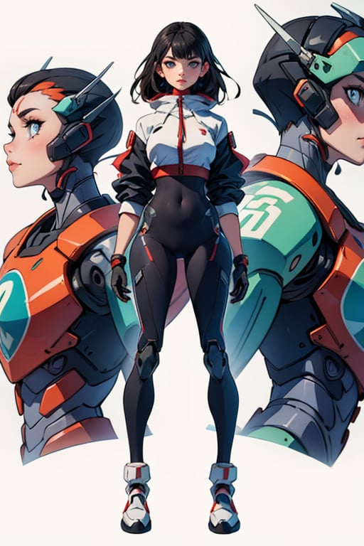 man, (standing), (clean black hair), (facing the viewer), looking at you, full body, t-pose, masterpiece, top quality, best quality, official art, unity 8k wallpaper, high res, ultra-high res, ultra-detailed, beautiful and aesthetic, perfect detailed face, detailed eyes, highly detailed, cyborg mecha, facial implants, cranial implants, artifical intelligence