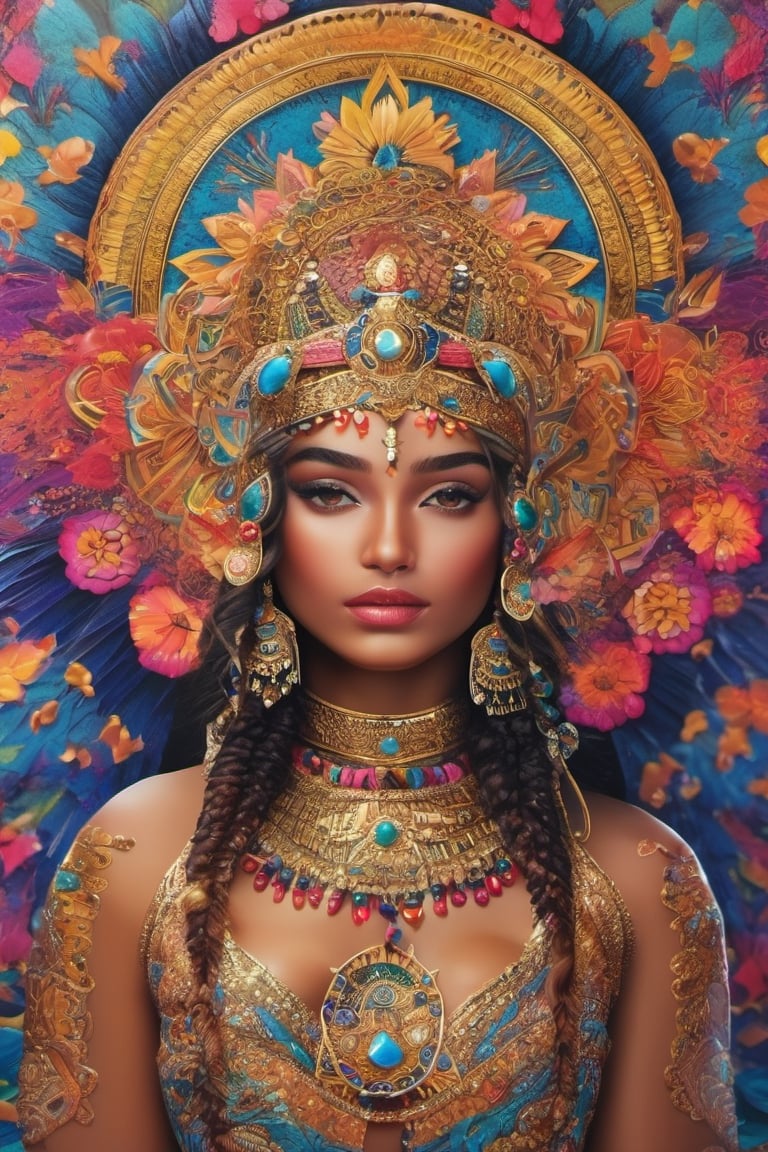 (masterpiece, top quality, best quality, official art, beautiful and aesthetic:1.2), (1girl), extreme detailed,colorful,highest detailed, official art, unity 8k wallpaper, ultra detailed, beautiful and aesthetic, beautiful, masterpiece, best quality, (zentangle, mandala, tangle, entangle) ,holy light,gold foil,gold leaf art,glitter drawing, PerfectNwsjMajic,dfdd,Circle,magical circle