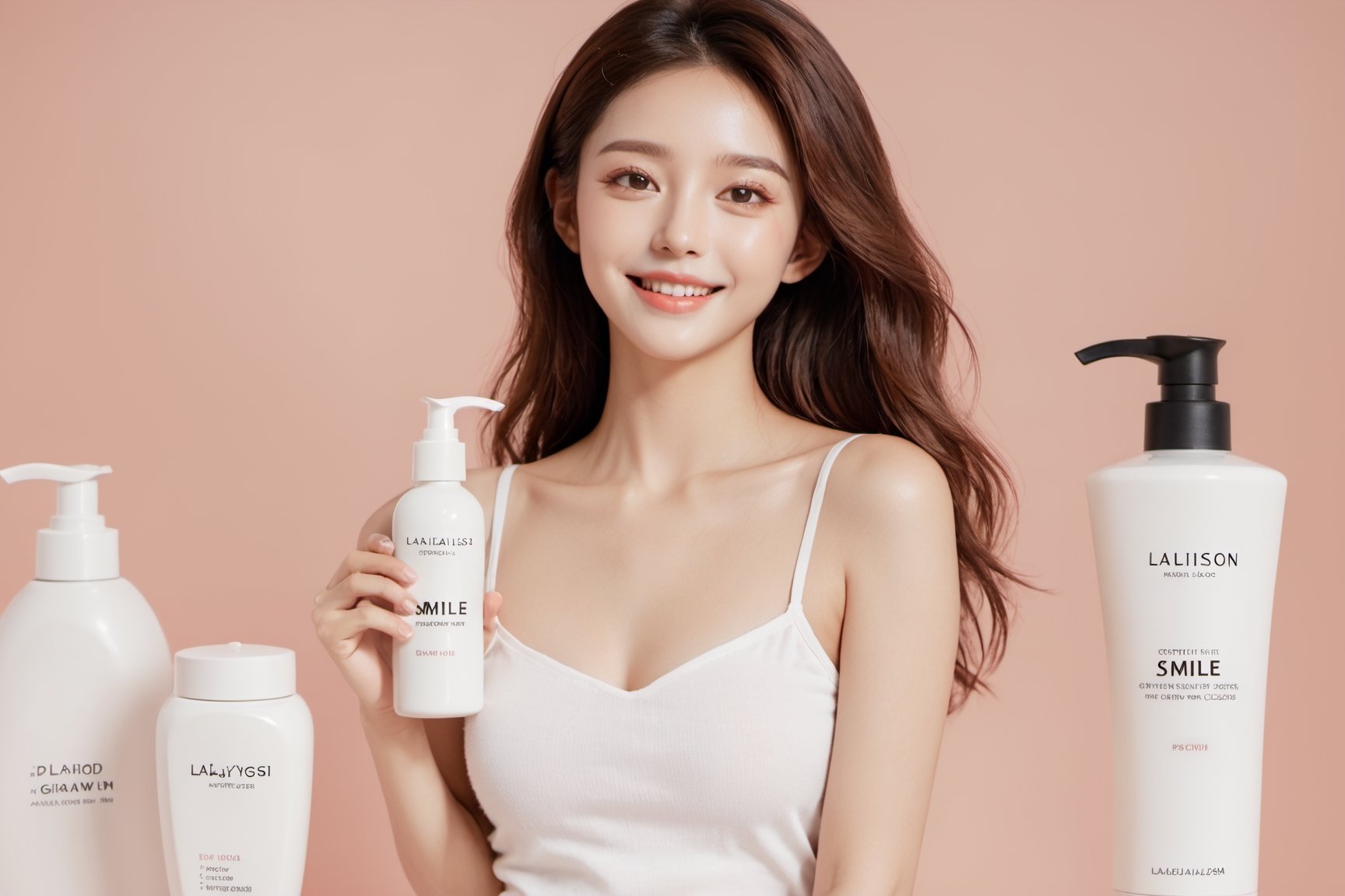 xxmix_girl,cosmetic bottle
commercials,Botol produk perawatan kulit,smile,polaroid,film, white yoga clothes,graininess,smile,In the bathroom, beautiful vanity,wash hand pose, cotton clouds,3d style,3d toon style,lalalalisa_m