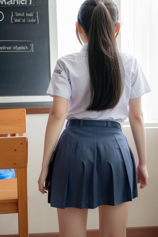 No dress_shirt, transparent school uniform, 1girl ,j3s1,school_girl,,Apple_butt,,pov_ass,SBLM,high_school_girl,chakumomi,sm4c3w3k, viewed_from_behind,pov hand, butt expose, mini_skirt