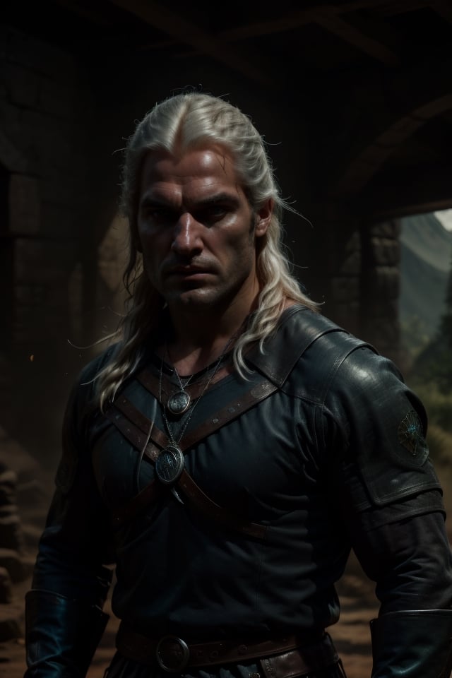Geralt of Rivia, the Witcher, referencia of Game the Witcher 3, and the série the Witcher on nexflix  Beautiful face and warrior attitude, very hadsome man, face like Henry William Cavill 