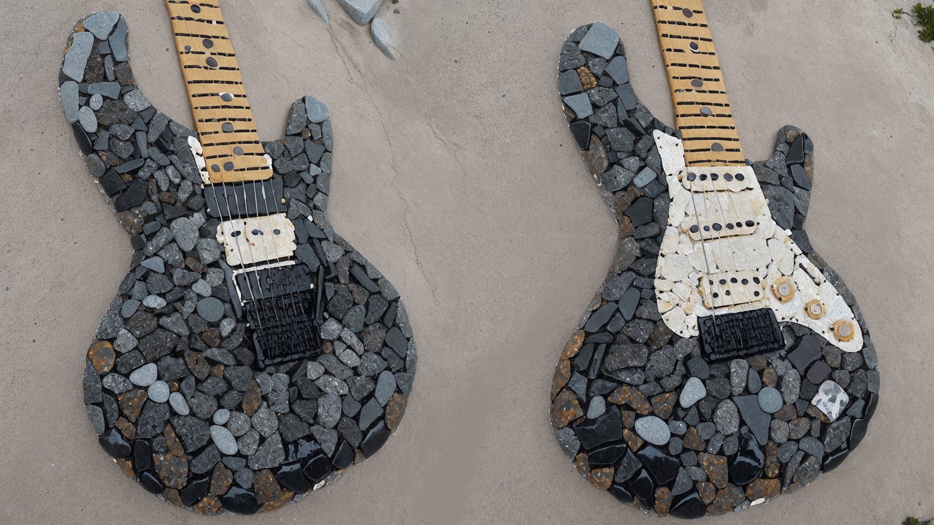 rock_2_img, rock image, rock art, rock, one stone electric guitar shape fully made out of rocks, full view, High detail, rock, best quality, (just a shape, not a guitar you stupid AI)