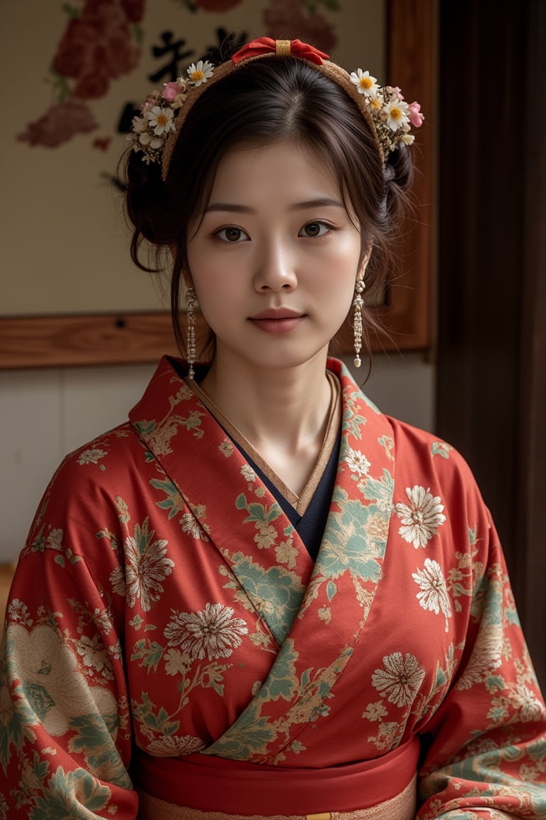 A beautiful Japanese woman, kimono, cinematic, highly details