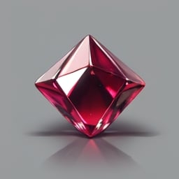 polished  faceted ruby, full size, warm_gray background