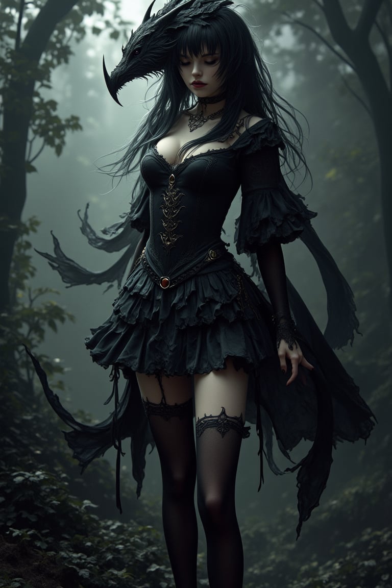 thighhighs, woman , gothic,  fantastic