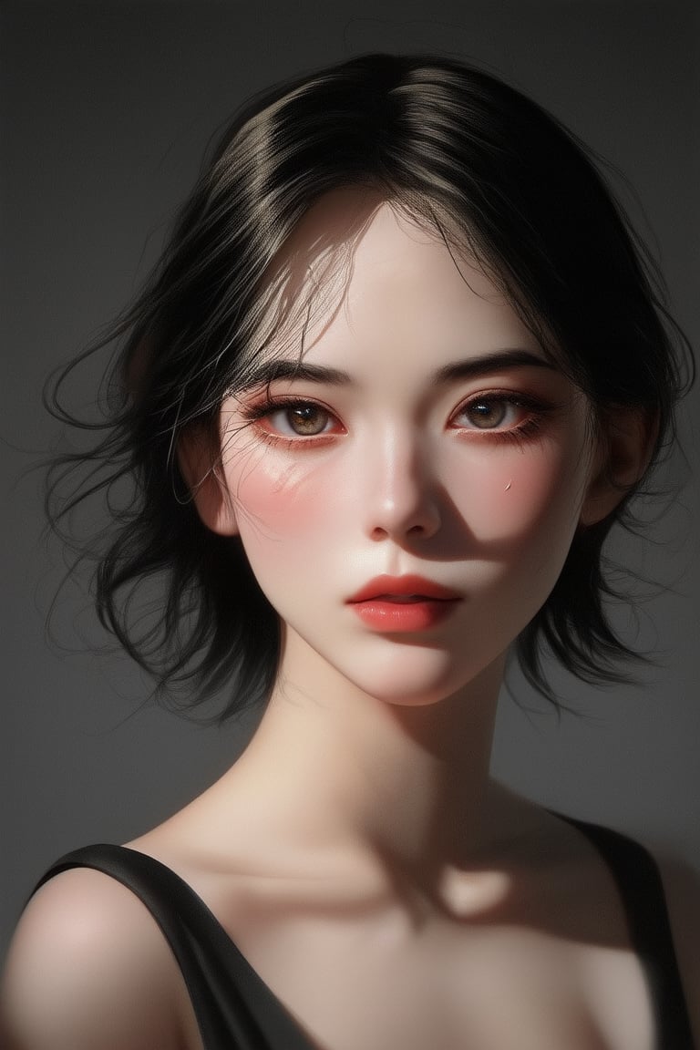 minimalism and simple, 1woman , WLOP art style, fantastic, graphic unreal engine 5, Ghibil Studio, realism