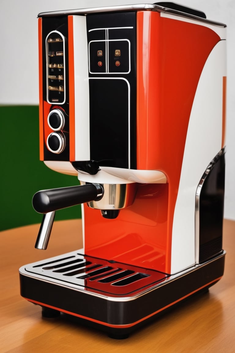 a coffee machine in the style of Soviet functionalism 