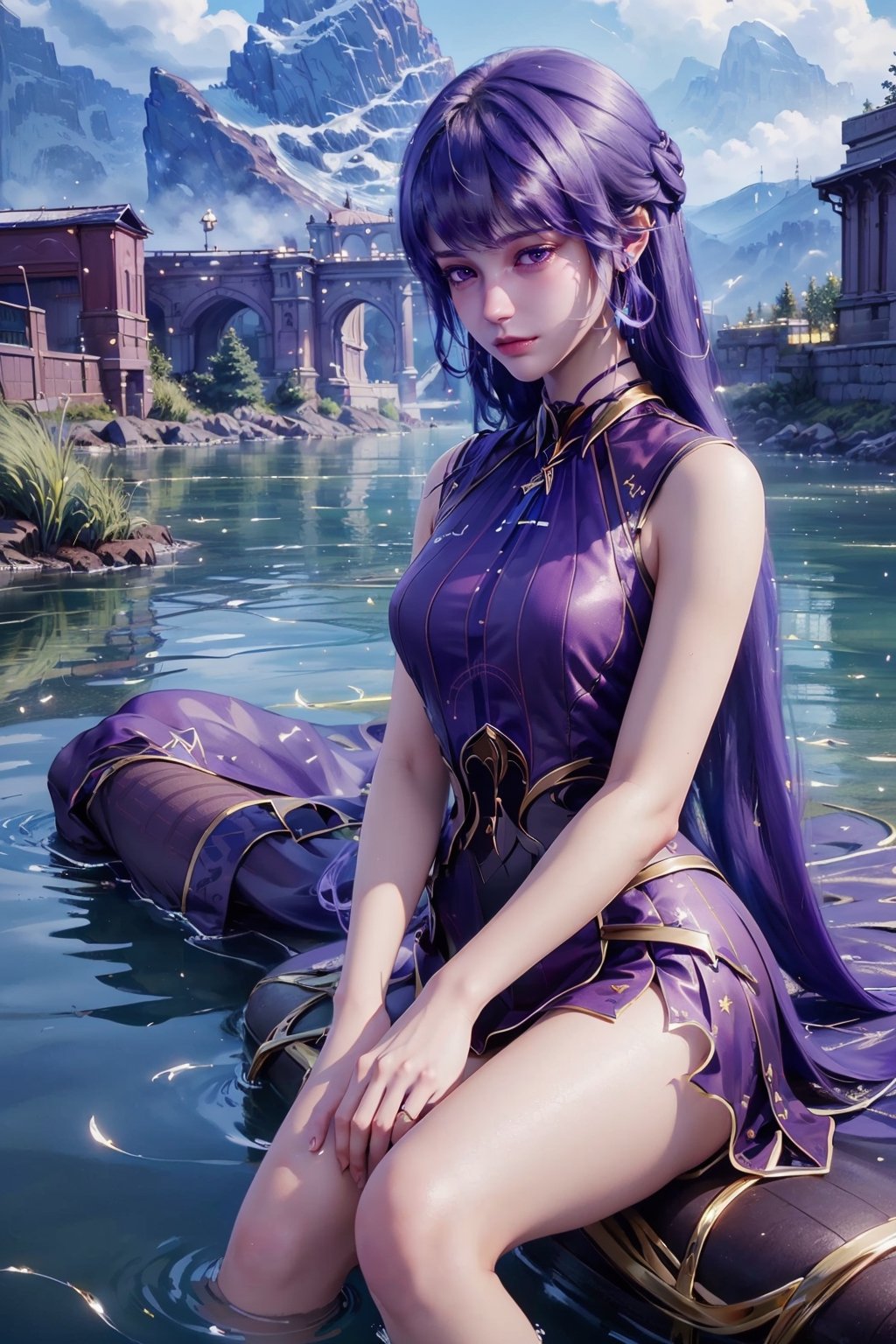 (,1girl, pov,best quality, ), ((, jewelry, earrings, , purple hair, purple eyes,1girl,,blush,upper body,small breasts,,,,masterpiece,best quality,ultra-detailed,photorealistic,realistic,photography,masterpiece,best quality,ultra-detailed,blue theme,md,scenery,light particles,(by artist Aliza Razell:1.5),1girl,(best quality),(ultra-detailed),(masterpiece),(wallpaper),looking at viewers,delicate details,bright eyes,light on face,cinematic lighting,sexy figure,perfect body proportion,blush,black hair,floating hair,(long hair:1.3),smirk,bed,(by artist Aliza Razell:1.5),2 girl,Absolute field,Smooth skin,Expose legs,full body,unity 8k wallpaper,ultra detailed,beautiful and aesthetic,beautiful,masterpiece,best quality,lying,group picture,Sit in the water,