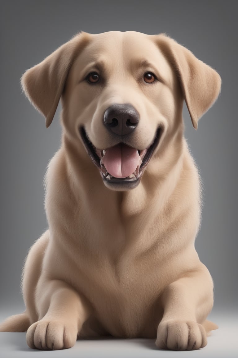 dog, happy, loving eyes, 3d style, big dog