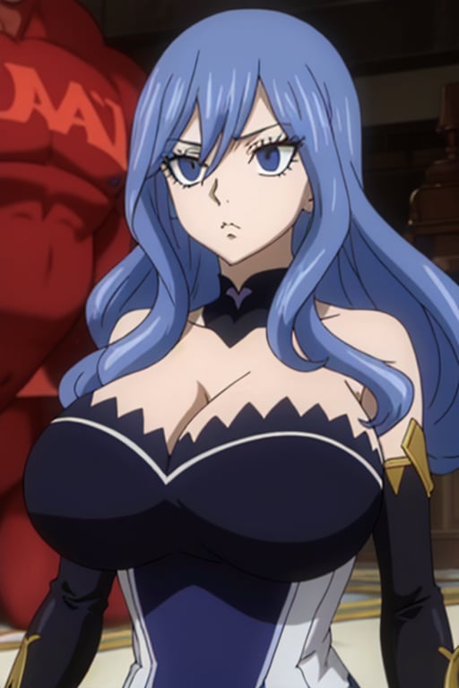 juvia_lockser, blue hair, blue eyes, long hair, long sidelocks, bangs, hair between eyes, Huge Beasts, Gigantic Breasts, Breasts