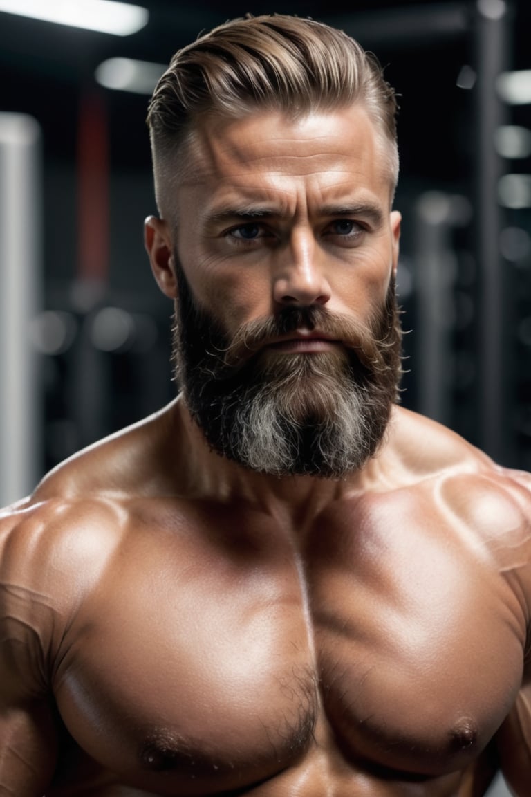 8k masterpiece, bearded man, muscle, sexy man