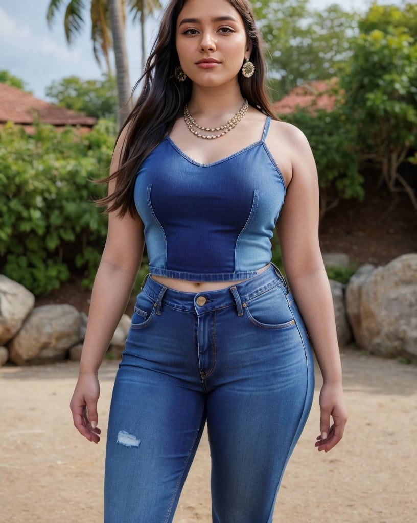 20 yr old Indian girl, curvy, Kerala girl, well shaped, fair looking, most beautiful, beauty, (()),(highly detailed face), (wearing a simple necklace, nose ring, earrings), ((wearing top blouse and jeans)),outdoors , standing on floor, in discipline , perfect pose , ((seductive smile:0.7)), ((bindi on forehead)), (bindiya), 
(perfect female body), (thicc biceps), 
hourglass body shape, (clad) ,(full dressed), (fully clothed), (covered) , (little chubby body:0.8), ((seductive hips:0.6)),(fit navel), ((looking at viewer)), (face close up view),((portrait view)) ((highly detailed skin, little skin hairs)),,((brownish skin colour)), , (thicc curvy body:0.8),(curvy hips:0.8),(thicc thighs:1.2),(slim body),, (thighs gap),(highly detailed),(big perky chest:1.3), (fully_clothed), (),
((highly detailed skin, little skin hairs)),((highly detailed skin pores)),((8k,UHD skin detail)),
{{{highly realistic detailed face}}} ,
shot by the camera,smiling, picture,photo by Wayne Pinkston, bright light, bright picture,realistic,raw,analog,portrait,photorealistic,analog,realism,real picture,clear picture,detailed face, clear face,cuteness, brightness,Detailedface detailed, (((face close up view))), ((portrait view)) ,RAW photo, 4k, masterpiece, high res, (extremely intricate),(photorealistic:1.4), high quality, best quality, uhd, realism, Ultra realistic, 16k, photo-realistic, realistic, dslr,photorealistic, 24mm, f1.8,natural hair,finely detailed skin,perfect hands, ,extremely detailed, beautiful detailed eyes, photo, real,realistic, perfect pose, portrait quality face, depth of field, 4k masterpiece, Highres, High Quality, Hi-Definition, Best Quality, perfect,front view,8k, intricate, masterpiece, Highres, High Quality, Hi-Definition, Best Quality,