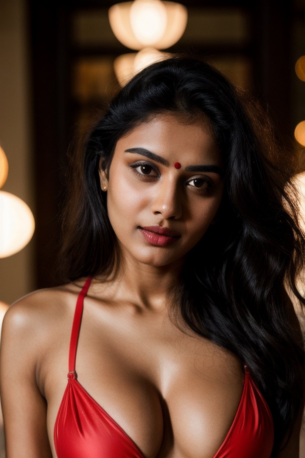 a beautiful indian girl20y portrait
 ,ultrarealistick 8k  super sexy hot clevage sedative  lustful in in red bikini  in collage
hyperditailed dark makeup super realistic

 ,blurry_light_background,AI_Misaki 