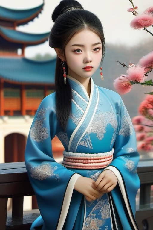 teen girl, realistic very beautiful, magnificent, masterpiece, portrait of beautiful girl, china style, intricate, elegant, highly detailed, majestic, digital photography
