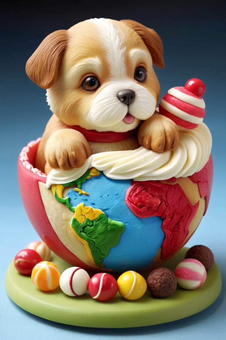 Coupe du Monde de la Pâtisserie,Super realistic, cute candywork, very exquisite and super detailed candywork puppy, sweets art