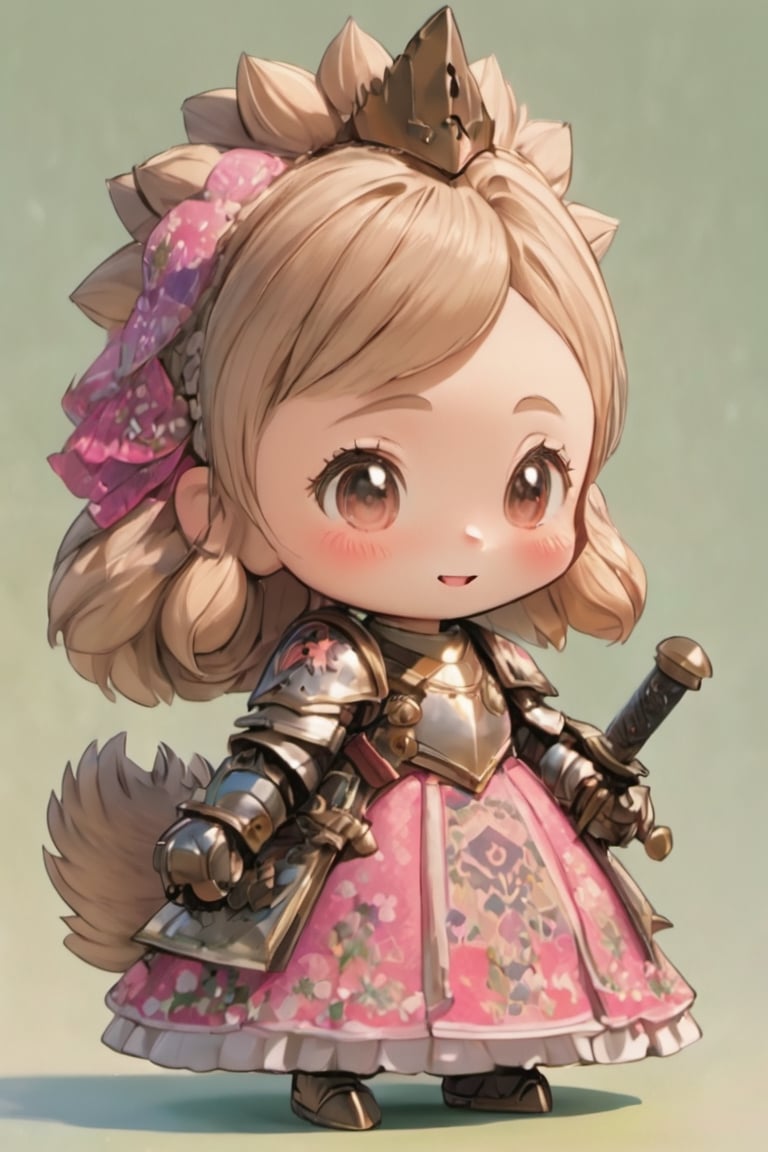 3D Figure,hedgehog,cute little brave hedgehog,blush stickers,((Smile with peace of mind)), open mouth,:d,
close eyes,pink loli armored dress, weapon holding,Beautiful embroidered dress,kawaii knight,close up,3d figure,chibi,hmnzct