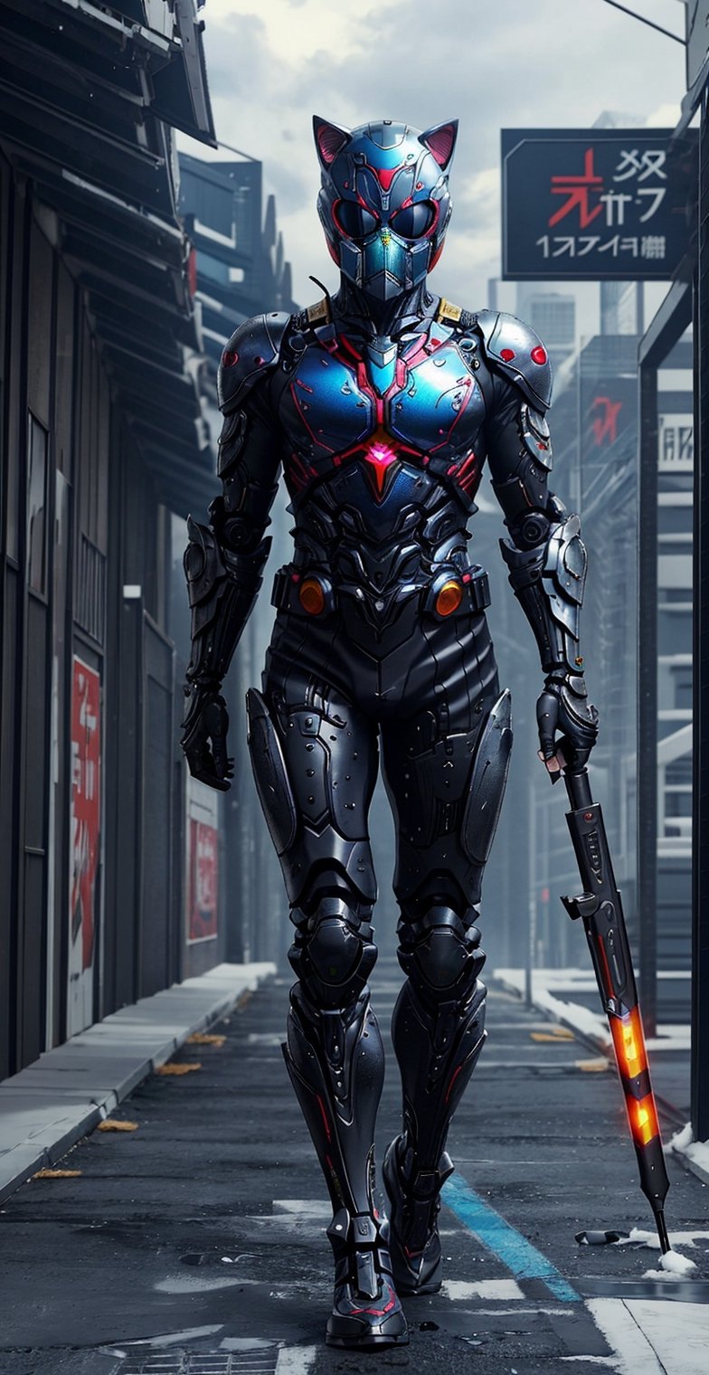 Kamen Rider zi-o,full Metal futuristic Cyber Armor,
Biomechanical Sculpture,full body
OUTDOOR,
Hydr04rmor,cat ear,hightech_robotics