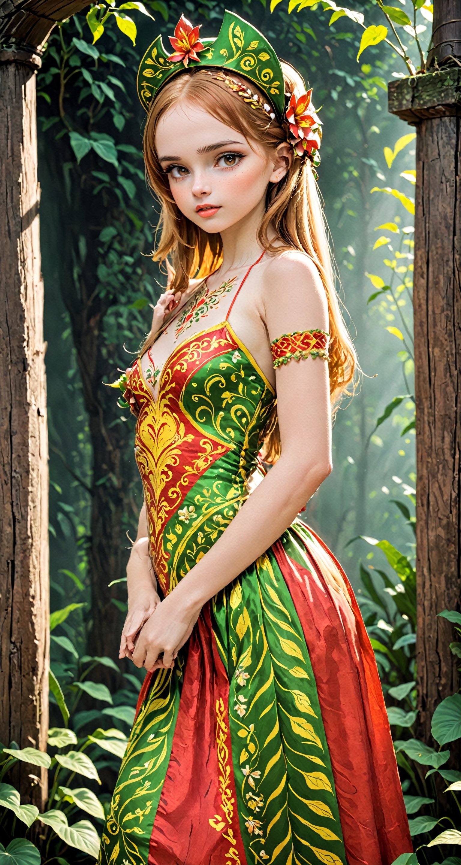  Slavic Young girl, wearing a seductive Vietnamese ethnic costume yem, blending the traditional attire of Vietnam with the allure of a Slavic beauty. The yem, with its form-fitting design and intricate detailing,,ao_yem
